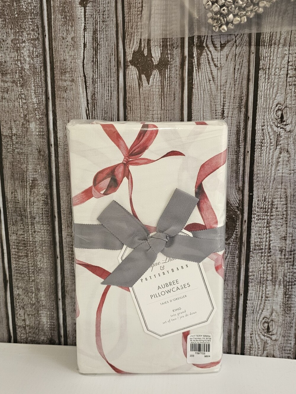 Pottery Barn Monique Lhuillier Aubree Bow King Pillowcases WR